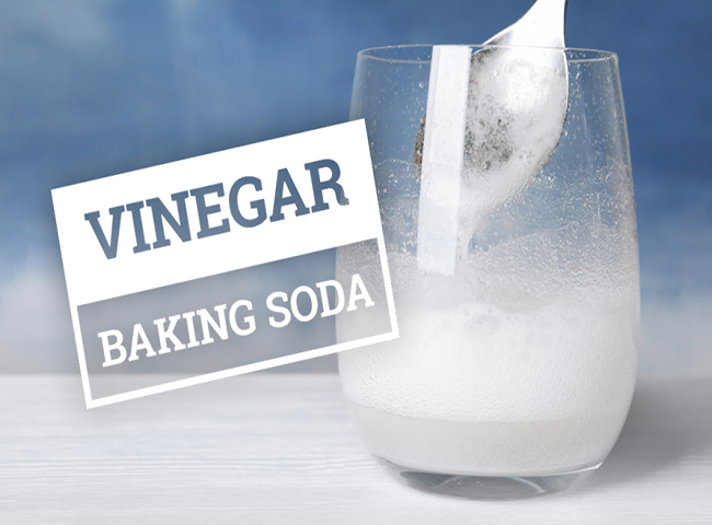 Hỗn hợp baking soda và giấm